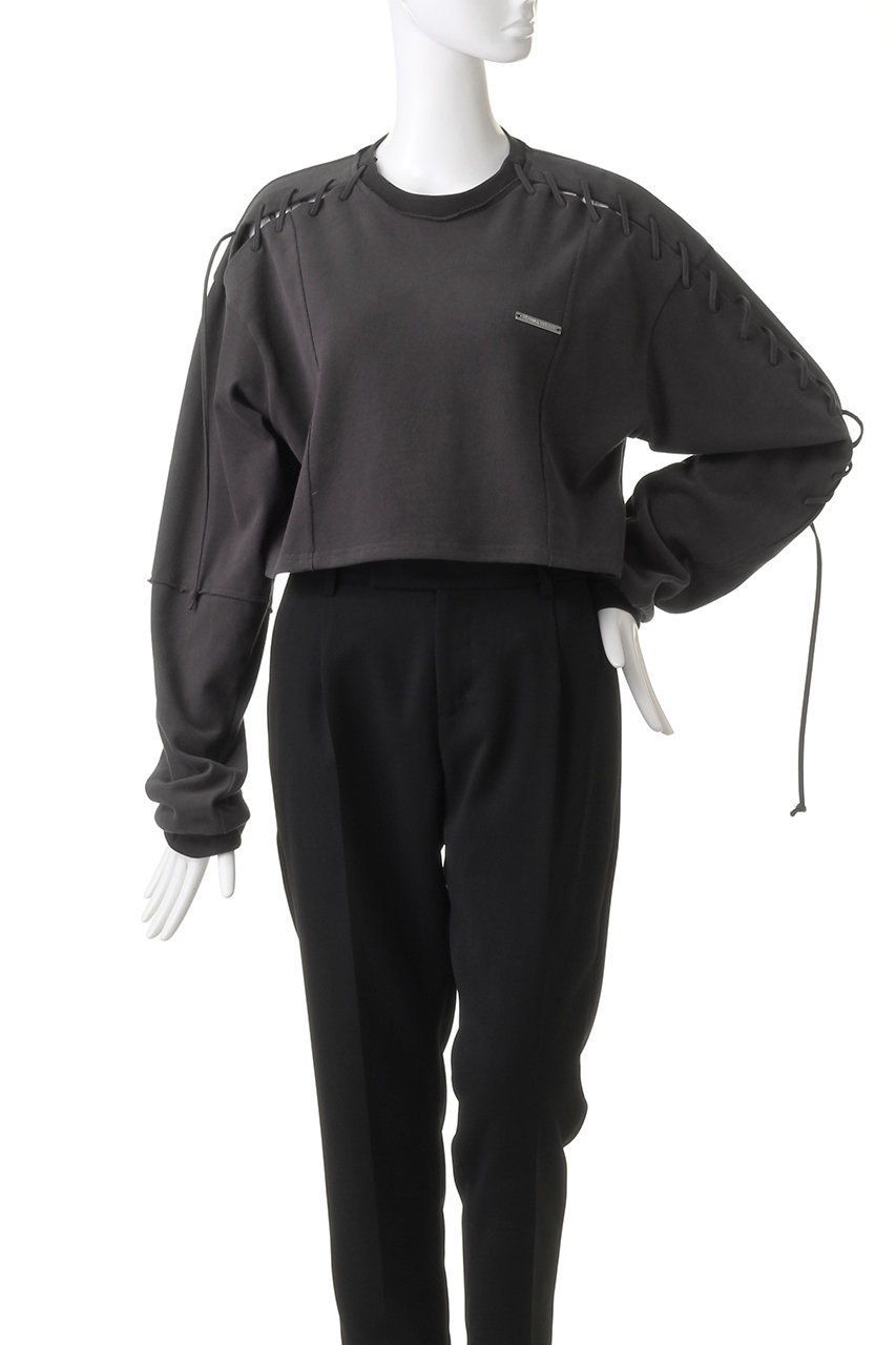 【プランク プロジェクト/PRANK PROJECT】のレースアップショートトップ / Lace-Up Short Top 人気、トレンドファッション・服の通販 founy(ファニー) 　ファッション　Fashion　レディースファッション　Fashion for Women　トップス・カットソー　Cut & Sew Tops　シャツ・ブラウス・オフィスカジュアル　Elegant Blouses & Button-Ups　ロングTシャツ・Tシャツ　Longline T-Shirts & Tees　カットソー・ベーシックTシャツ　Cut-and-Sewn Tops / Stretch Tees & Basics　おすすめ　Recommended / Our Picks　カットソー　Cut and Sewn Top　スリーブ　Sleeve, Long Sleeve / Short Sleeve　セットアップ　Set-Up, Coordinated Outfit　ピーチ　Peach, Soft Touch　レース　Lace, Lace Fabric　ロング　Long, Long-Length　other-2|ID: prp329100004607945 ipo3291000000032915199
