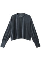 【スリー ドッツ/three dots】のコットンベロア ボリュームスリーブ グレイッシュブルー|ID: prp329100004607947 ipo3291000000032915473