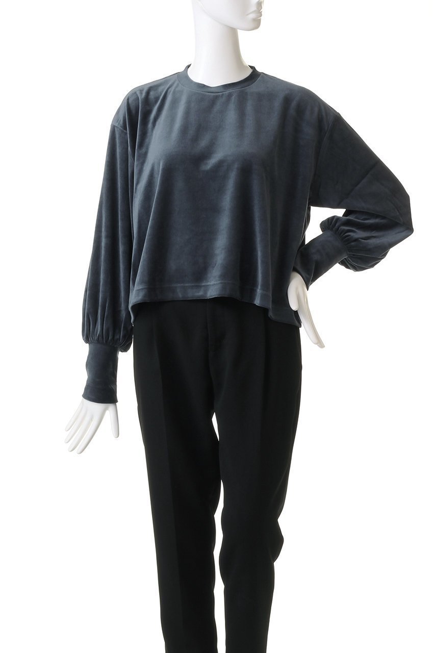 【スリー ドッツ/three dots】のコットンベロア ボリュームスリーブ 人気、トレンドファッション・服の通販 founy(ファニー) 　ファッション　Fashion　レディースファッション　Fashion for Women　トップス・カットソー　Cut & Sew Tops　シャツ・ブラウス・オフィスカジュアル　Elegant Blouses & Button-Ups　ロングTシャツ・Tシャツ　Longline T-Shirts & Tees　カットソー・ベーシックTシャツ　Cut-and-Sewn Tops / Stretch Tees & Basics　ベロアトップス　Velour Tops / Velvet-Look Items　ボリューム袖・フリルスリーブブラウス　Voluminous & Ruffle Sleeves / Puffy Sleeve Tops　おすすめ　Recommended / Our Picks　エレガント 上品　Elegant　スラックス　Slacks, Dress Pants　スリーブ　Sleeve, Long Sleeve / Short Sleeve　トレンド　Trend, Trending Now　ドレープ　Drape, Draping Fabric　ファブリック　Fabric, Textile　フェミニン　Feminine, Girly　ベロア　Velour, Soft Velvet　ロング　Long, Long-Length　A/W・秋冬　Autumn/Winter　other-2|ID: prp329100004607947 ipo3291000000032915478