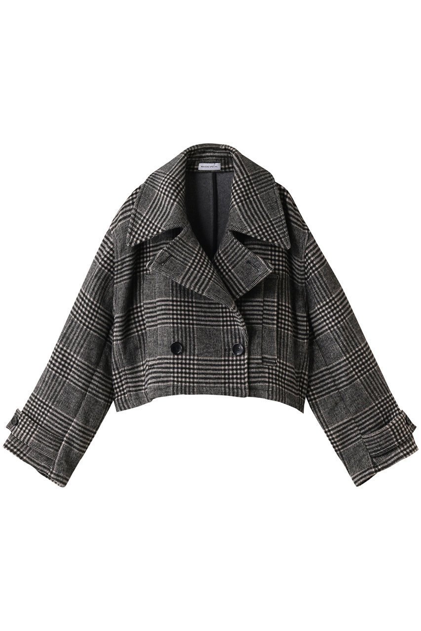 【メゾンスペシャル/MAISON SPECIAL】のCropped Peacoat/クロップドピーコート インテリア・キッズ・メンズ・レディースファッション・服の通販 founy(ファニー) 　ファッション　Fashion　レディースファッション　Fashion for Women　アウター　Coat / Outerwear Collection　コート・ロングコート・ピーコート　Long Coats, Peacoats & More　Pコート　Pea Coats　クロップド　Cropped, Short Length　ショート　Short, Short Length　スタンド　Stand Collar, Upright Stand　チェック　Check, Plaid, Tartan　バランス　Balance, Style Balance　ボトム　Bottoms, Lower Wear　防寒　Cold Protection, Winter-Ready　MLT1(マルチカラー)|ID: prp329100004607948 ipo3291000000034909509