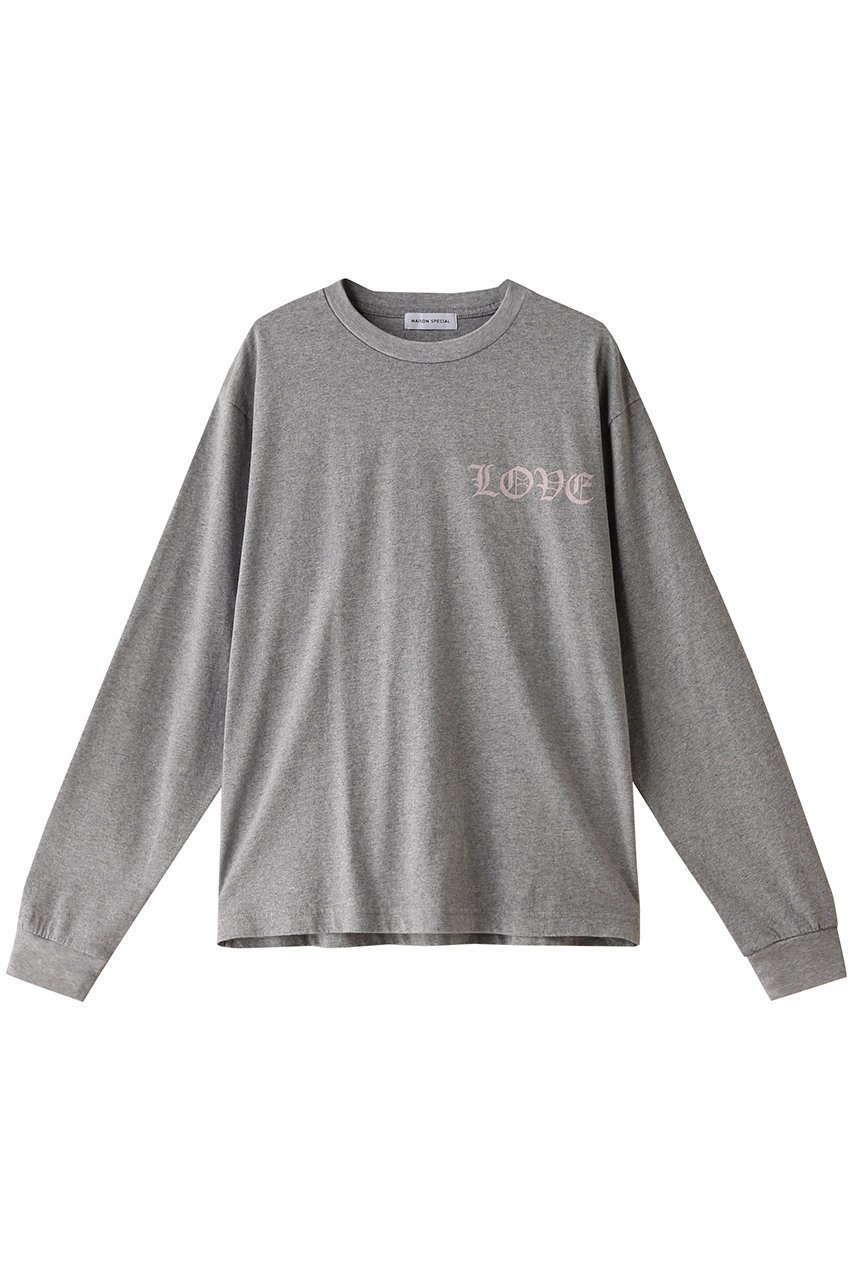 【メゾンスペシャル/MAISON SPECIAL】のLOVE Long Sleeve T-shirt/LOVEロングスリーブTEE インテリア・キッズ・メンズ・レディースファッション・服の通販 founy(ファニー) 　ファッション　Fashion　レディースファッション　Fashion for Women　トップス・カットソー　Cut & Sew Tops　シャツ・ブラウス・オフィスカジュアル　Elegant Blouses & Button-Ups　ロングTシャツ・Tシャツ　Longline T-Shirts & Tees　カットソー・ベーシックTシャツ　Cut-and-Sewn Tops / Stretch Tees & Basics　インナー　Innerwear　ウォッシャブル　Machine Washable　クラシカル　Classical, Vintage-Inspired　スリーブ　Sleeve, Long Sleeve / Short Sleeve　ロング　Long, Long-Length　ワンポイント　One Point, Statement Accent　ヴィンテージ　Vintage Style　GRY(グレー)|ID: prp329100004607951 ipo3291000000032915760