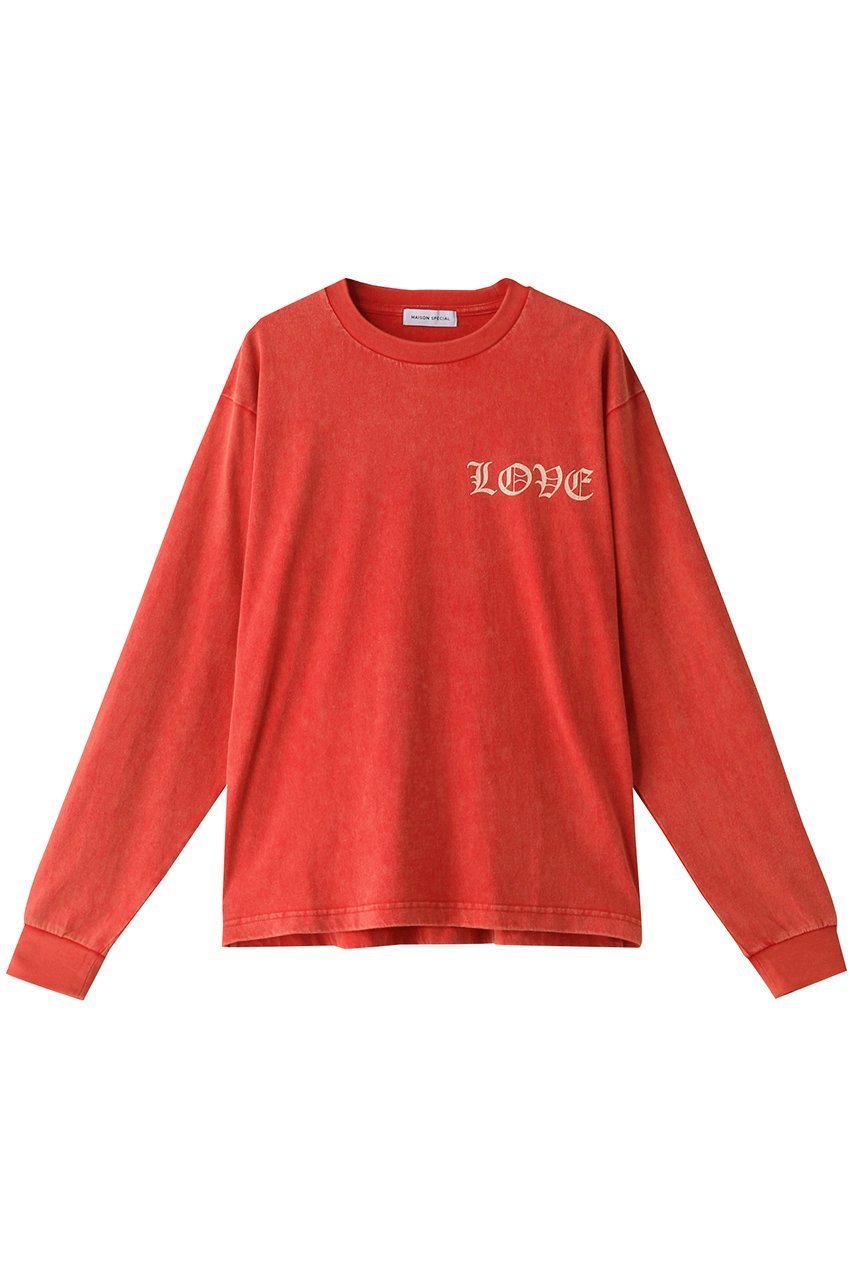 【メゾンスペシャル/MAISON SPECIAL】のLOVE Long Sleeve T-shirt/LOVEロングスリーブTEE インテリア・キッズ・メンズ・レディースファッション・服の通販 founy(ファニー) 　ファッション　Fashion　レディースファッション　Fashion for Women　トップス・カットソー　Cut & Sew Tops　シャツ・ブラウス・オフィスカジュアル　Elegant Blouses & Button-Ups　ロングTシャツ・Tシャツ　Longline T-Shirts & Tees　カットソー・ベーシックTシャツ　Cut-and-Sewn Tops / Stretch Tees & Basics　インナー　Innerwear　ウォッシャブル　Machine Washable　クラシカル　Classical, Vintage-Inspired　スリーブ　Sleeve, Long Sleeve / Short Sleeve　ロング　Long, Long-Length　ワンポイント　One Point, Statement Accent　ヴィンテージ　Vintage Style　RED(レッド)|ID: prp329100004607951 ipo3291000000032915784