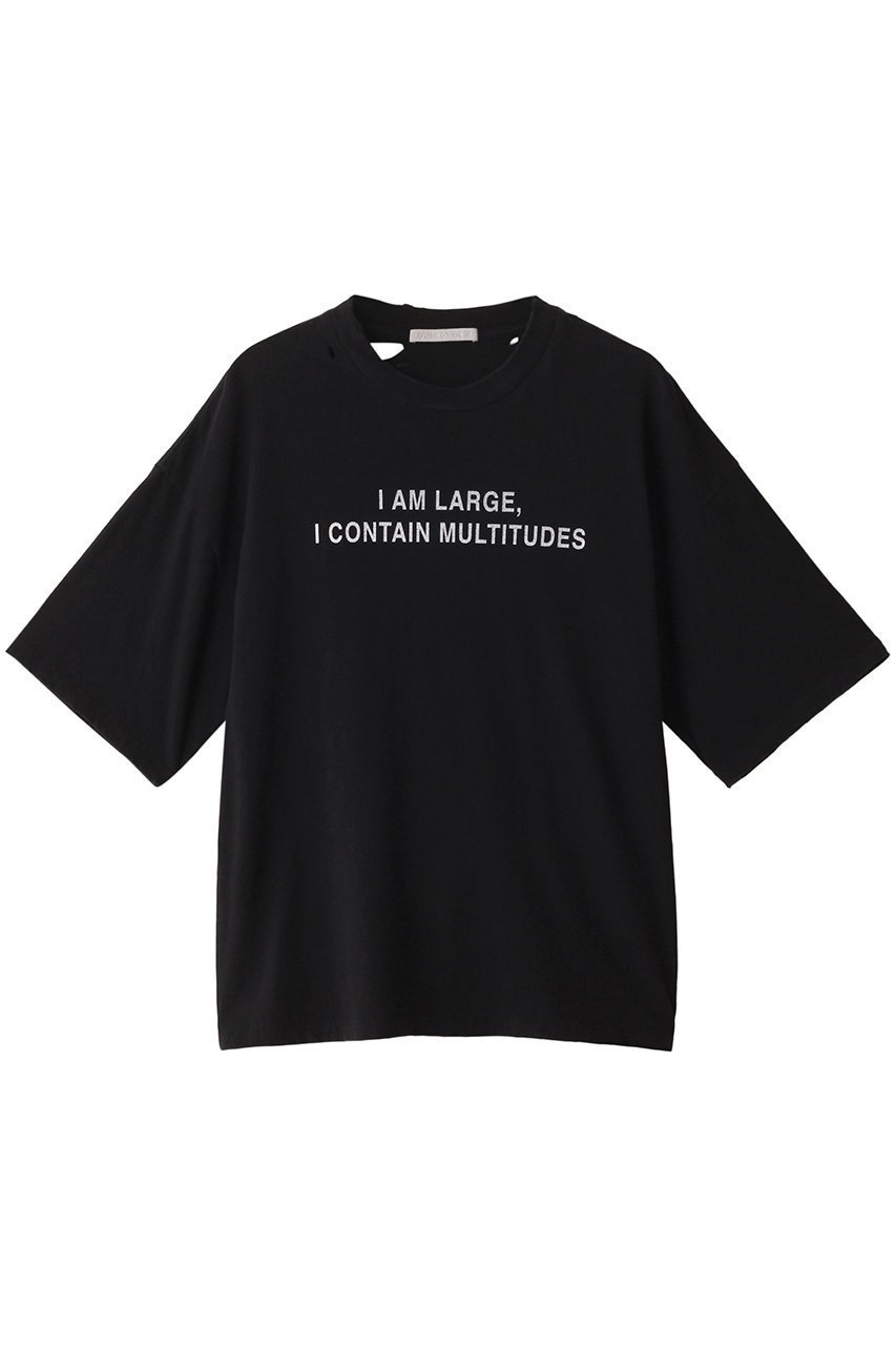 【カナコ サカイ/KANAKO SAKAI】のRIPPED Tシャツ インテリア・キッズ・メンズ・レディースファッション・服の通販 founy(ファニー) 　ファッション　Fashion　レディースファッション　Fashion for Women　トップス・カットソー　Cut & Sew Tops　シャツ・ブラウス・オフィスカジュアル　Elegant Blouses & Button-Ups　ロングTシャツ・Tシャツ　Longline T-Shirts & Tees　カットソー・ベーシックTシャツ　Cut-and-Sewn Tops / Stretch Tees & Basics　ショート　Short, Short Length　シンプル　Simple, Minimal　スリーブ　Sleeve, Long Sleeve / Short Sleeve　ダメージ　Distressed, Destroyed　ブラック|ID: prp329100004607955 ipo3291000000032916126
