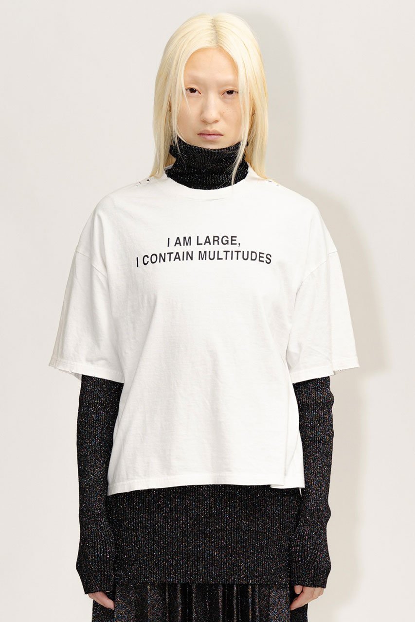 【カナコ サカイ/KANAKO SAKAI】のRIPPED Tシャツ 人気、トレンドファッション・服の通販 founy(ファニー) 　ファッション　Fashion　レディースファッション　Fashion for Women　トップス・カットソー　Cut & Sew Tops　シャツ・ブラウス・オフィスカジュアル　Elegant Blouses & Button-Ups　ロングTシャツ・Tシャツ　Longline T-Shirts & Tees　カットソー・ベーシックTシャツ　Cut-and-Sewn Tops / Stretch Tees & Basics　ショート　Short, Short Length　シンプル　Simple, Minimal　スリーブ　Sleeve, Long Sleeve / Short Sleeve　ダメージ　Distressed, Destroyed　other-8|ID: prp329100004607955 ipo3291000000035690236