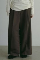 【エトレトウキョウ/ETRE TOKYO】のハイウエストシャンタンワイドパンツ ブラウン|ID: prp329100004607960 ipo3291000000032916346