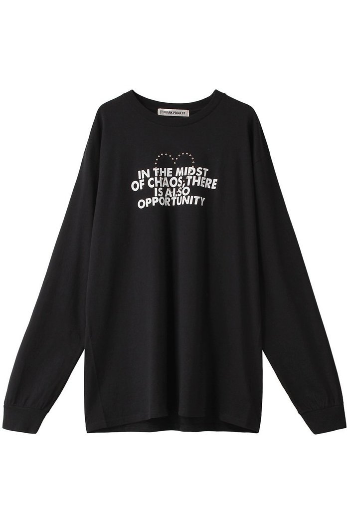【プランク プロジェクト/PRANK PROJECT】のハートスタッズロゴロンTEEHeart Studs Logo Long TEE インテリア・キッズ・メンズ・レディースファッション・服の通販 founy(ファニー) https://founy.com/ ファッション Fashion レディースファッション Fashion for Women トップス・カットソー Cut & Sew Tops シャツ・ブラウス・オフィスカジュアル Elegant Blouses & Button-Ups ロングTシャツ・Tシャツ Longline T-Shirts & Tees カットソー・ベーシックTシャツ Cut-and-Sewn Tops / Stretch Tees & Basics スリーブ Sleeve, Long Sleeve / Short Sleeve ベーシック Basic, Essential モチーフ Motif, Design Theme ロング Long, Long-Length ヴィンテージ Vintage Style |ID: prp329100004607961 ipo3291000000032916341
