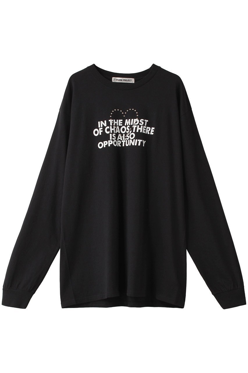【プランク プロジェクト/PRANK PROJECT】のハートスタッズロゴロンTEEHeart Studs Logo Long TEE 人気、トレンドファッション・服の通販 founy(ファニー) 　ファッション　Fashion　レディースファッション　Fashion for Women　トップス・カットソー　Cut & Sew Tops　シャツ・ブラウス・オフィスカジュアル　Elegant Blouses & Button-Ups　ロングTシャツ・Tシャツ　Longline T-Shirts & Tees　カットソー・ベーシックTシャツ　Cut-and-Sewn Tops / Stretch Tees & Basics　スリーブ　Sleeve, Long Sleeve / Short Sleeve　ベーシック　Basic, Essential　モチーフ　Motif, Design Theme　ロング　Long, Long-Length　ヴィンテージ　Vintage Style　 other-1|ID: prp329100004607961 ipo3291000000032916341