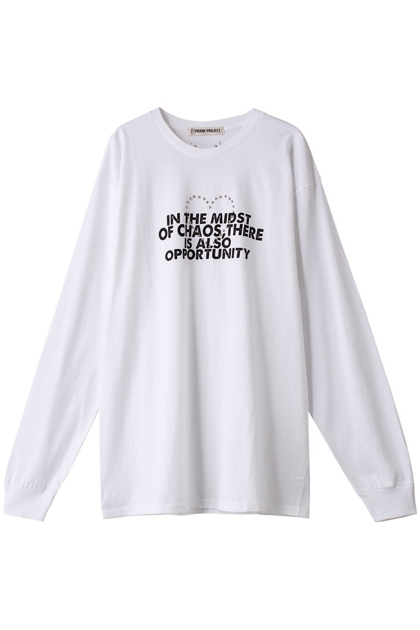 【プランク プロジェクト/PRANK PROJECT】のハートスタッズロゴロンTEEHeart Studs Logo Long TEE インテリア・キッズ・メンズ・レディースファッション・服の通販 founy(ファニー) 　ファッション　Fashion　レディースファッション　Fashion for Women　トップス・カットソー　Cut & Sew Tops　シャツ・ブラウス・オフィスカジュアル　Elegant Blouses & Button-Ups　ロングTシャツ・Tシャツ　Longline T-Shirts & Tees　カットソー・ベーシックTシャツ　Cut-and-Sewn Tops / Stretch Tees & Basics　スリーブ　Sleeve, Long Sleeve / Short Sleeve　ベーシック　Basic, Essential　モチーフ　Motif, Design Theme　ロング　Long, Long-Length　ヴィンテージ　Vintage Style　WHT(ホワイト)|ID: prp329100004607961 ipo3291000000032916356