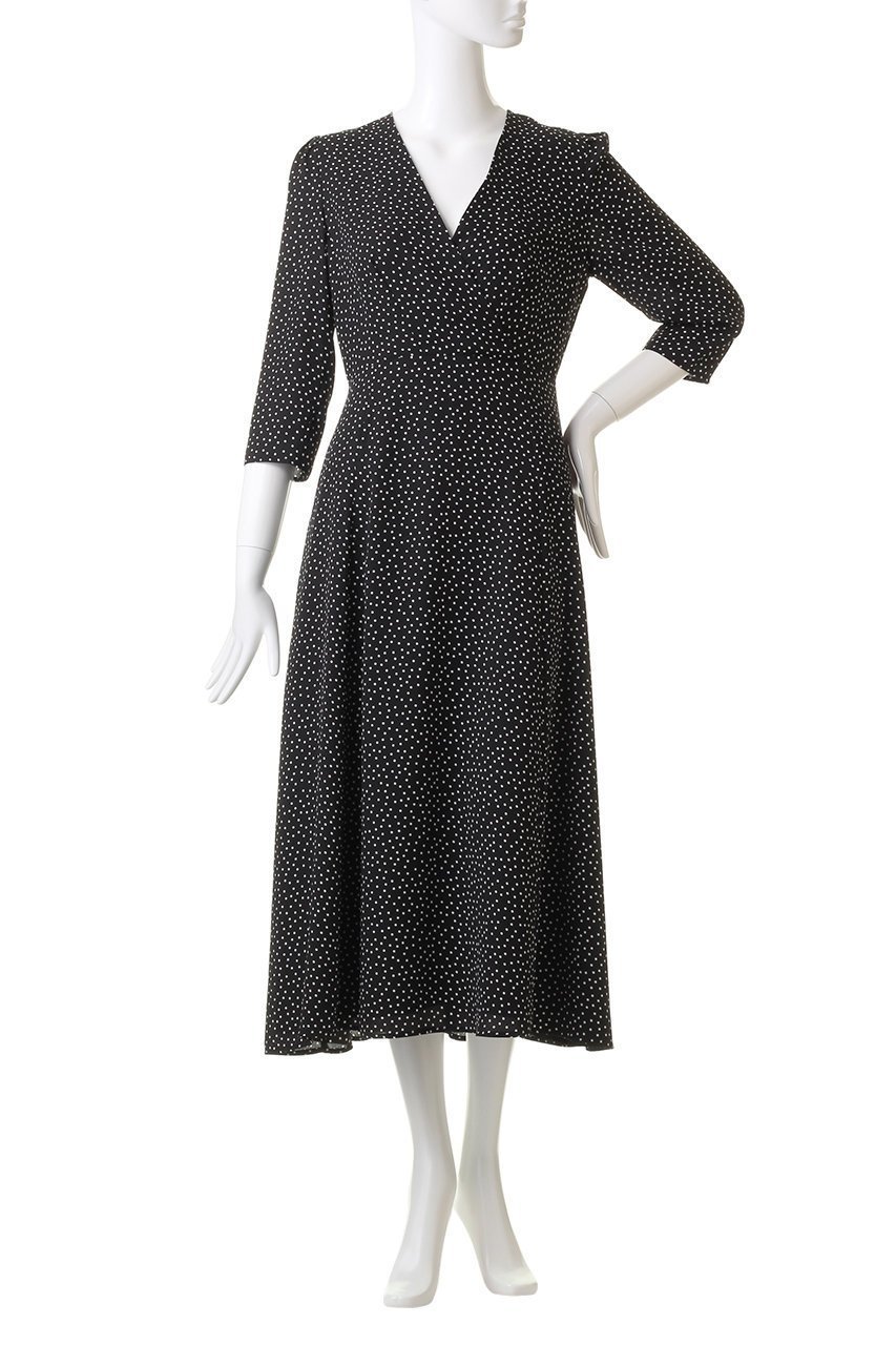 【マルティニーク/martinique】の【メルローズ50周年限定】MARIHA/別注マドモアゼルのドレス(ロングスリーブ)Random Dots/Black 人気、トレンドファッション・服の通販 founy(ファニー) 　ファッション　Fashion　レディースファッション　Fashion for Women　ワンピース　Dresses　フォーマル・パーティードレス・結婚式用ドレス　Elegant & Casual Dresses　チュニック　Tunic Tops & Dresses　シェイプ　Shape, Slim Fit　シューズ　Shoes, Footwear　スリーブ　Sleeve, Long Sleeve / Short Sleeve　チュニック　Tunic, Long Top　ドット　Polka Dot, Dot Pattern　ドレス　Dress, One-Piece　ロング　Long, Long-Length　エレガント 上品　Elegant　別注　Limited Edition, Custom Order　other-2|ID: prp329100004607962 ipo3291000000032916376