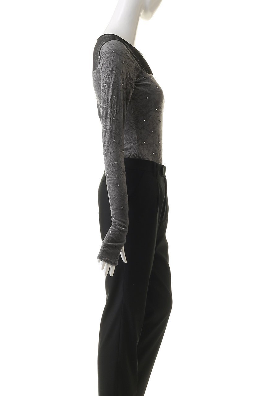 【プランク プロジェクト/PRANK PROJECT】のクリスタルベロアボディスーツ / Collage Lace Bodysuit 人気、トレンドファッション・服の通販 founy(ファニー) 　ファッション　Fashion　レディースファッション　Fashion for Women　トップス・カットソー　Cut & Sew Tops　シャツ・ブラウス・オフィスカジュアル　Elegant Blouses & Button-Ups　ロングTシャツ・Tシャツ　Longline T-Shirts & Tees　カットソー・ベーシックTシャツ　Cut-and-Sewn Tops / Stretch Tees & Basics　ベロアトップス　Velour Tops / Velvet-Look Items　おすすめ　Recommended / Our Picks　クラッシュ　Distressed, Crashed Style　クリスタル　Crystal, Swarovski　スリーブ　Sleeve, Long Sleeve / Short Sleeve　スーツ　Suit, Formalwear　ダウン　Down, Puffer　デニム　Denim, Jeans Material　ベロア　Velour, Soft Velvet　ロング　Long, Long-Length　other-3|ID: prp329100004607964 ipo3291000000032916458