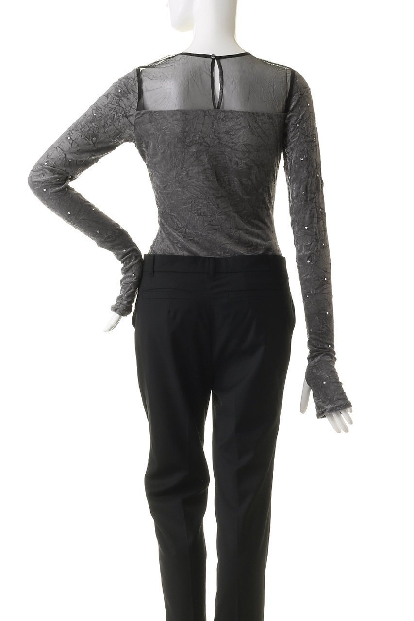 【プランク プロジェクト/PRANK PROJECT】のクリスタルベロアボディスーツ / Collage Lace Bodysuit 人気、トレンドファッション・服の通販 founy(ファニー) 　ファッション　Fashion　レディースファッション　Fashion for Women　トップス・カットソー　Cut & Sew Tops　シャツ・ブラウス・オフィスカジュアル　Elegant Blouses & Button-Ups　ロングTシャツ・Tシャツ　Longline T-Shirts & Tees　カットソー・ベーシックTシャツ　Cut-and-Sewn Tops / Stretch Tees & Basics　ベロアトップス　Velour Tops / Velvet-Look Items　おすすめ　Recommended / Our Picks　クラッシュ　Distressed, Crashed Style　クリスタル　Crystal, Swarovski　スリーブ　Sleeve, Long Sleeve / Short Sleeve　スーツ　Suit, Formalwear　ダウン　Down, Puffer　デニム　Denim, Jeans Material　ベロア　Velour, Soft Velvet　ロング　Long, Long-Length　other-4|ID: prp329100004607964 ipo3291000000032916469