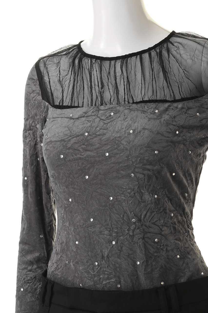 【プランク プロジェクト/PRANK PROJECT】のクリスタルベロアボディスーツ / Collage Lace Bodysuit 人気、トレンドファッション・服の通販 founy(ファニー) 　ファッション　Fashion　レディースファッション　Fashion for Women　トップス・カットソー　Cut & Sew Tops　シャツ・ブラウス・オフィスカジュアル　Elegant Blouses & Button-Ups　ロングTシャツ・Tシャツ　Longline T-Shirts & Tees　カットソー・ベーシックTシャツ　Cut-and-Sewn Tops / Stretch Tees & Basics　ベロアトップス　Velour Tops / Velvet-Look Items　おすすめ　Recommended / Our Picks　クラッシュ　Distressed, Crashed Style　クリスタル　Crystal, Swarovski　スリーブ　Sleeve, Long Sleeve / Short Sleeve　スーツ　Suit, Formalwear　ダウン　Down, Puffer　デニム　Denim, Jeans Material　ベロア　Velour, Soft Velvet　ロング　Long, Long-Length　other-5|ID: prp329100004607964 ipo3291000000036029048