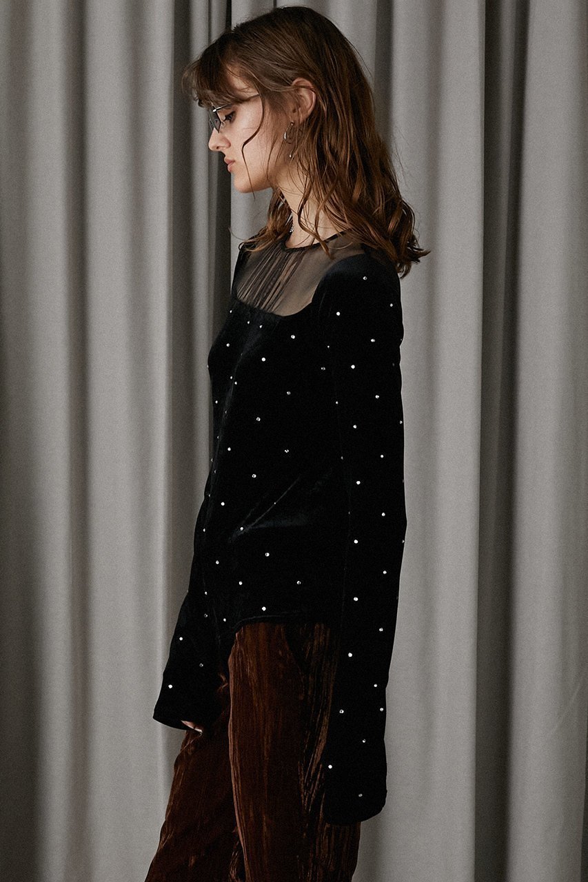 【プランク プロジェクト/PRANK PROJECT】のクリスタルベロアボディスーツ / Collage Lace Bodysuit 人気、トレンドファッション・服の通販 founy(ファニー) 　ファッション　Fashion　レディースファッション　Fashion for Women　トップス・カットソー　Cut & Sew Tops　シャツ・ブラウス・オフィスカジュアル　Elegant Blouses & Button-Ups　ロングTシャツ・Tシャツ　Longline T-Shirts & Tees　カットソー・ベーシックTシャツ　Cut-and-Sewn Tops / Stretch Tees & Basics　ベロアトップス　Velour Tops / Velvet-Look Items　おすすめ　Recommended / Our Picks　クラッシュ　Distressed, Crashed Style　クリスタル　Crystal, Swarovski　スリーブ　Sleeve, Long Sleeve / Short Sleeve　スーツ　Suit, Formalwear　ダウン　Down, Puffer　デニム　Denim, Jeans Material　ベロア　Velour, Soft Velvet　ロング　Long, Long-Length　other-7|ID: prp329100004607964 ipo3291000000036029050