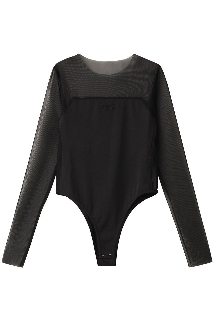 【プランク プロジェクト/PRANK PROJECT】のシアートリムボディースーツ / Sheer Trim Bodysuit 人気、トレンドファッション・服の通販 founy(ファニー) 　ファッション　Fashion　レディースファッション　Fashion for Women　トップス・カットソー　Cut & Sew Tops　シャツ・ブラウス・オフィスカジュアル　Elegant Blouses & Button-Ups　ロングTシャツ・Tシャツ　Longline T-Shirts & Tees　カットソー・ベーシックTシャツ　Cut-and-Sewn Tops / Stretch Tees & Basics　インナー　Innerwear　ストーン　Stone, Gem-Like　スリーブ　Sleeve, Long Sleeve / Short Sleeve　ドッキング　Docking, Mixed Material　フロント　Front, Front Design　ロング　Long, Long-Length　 other-1|ID: prp329100004607966 ipo3291000000032916426