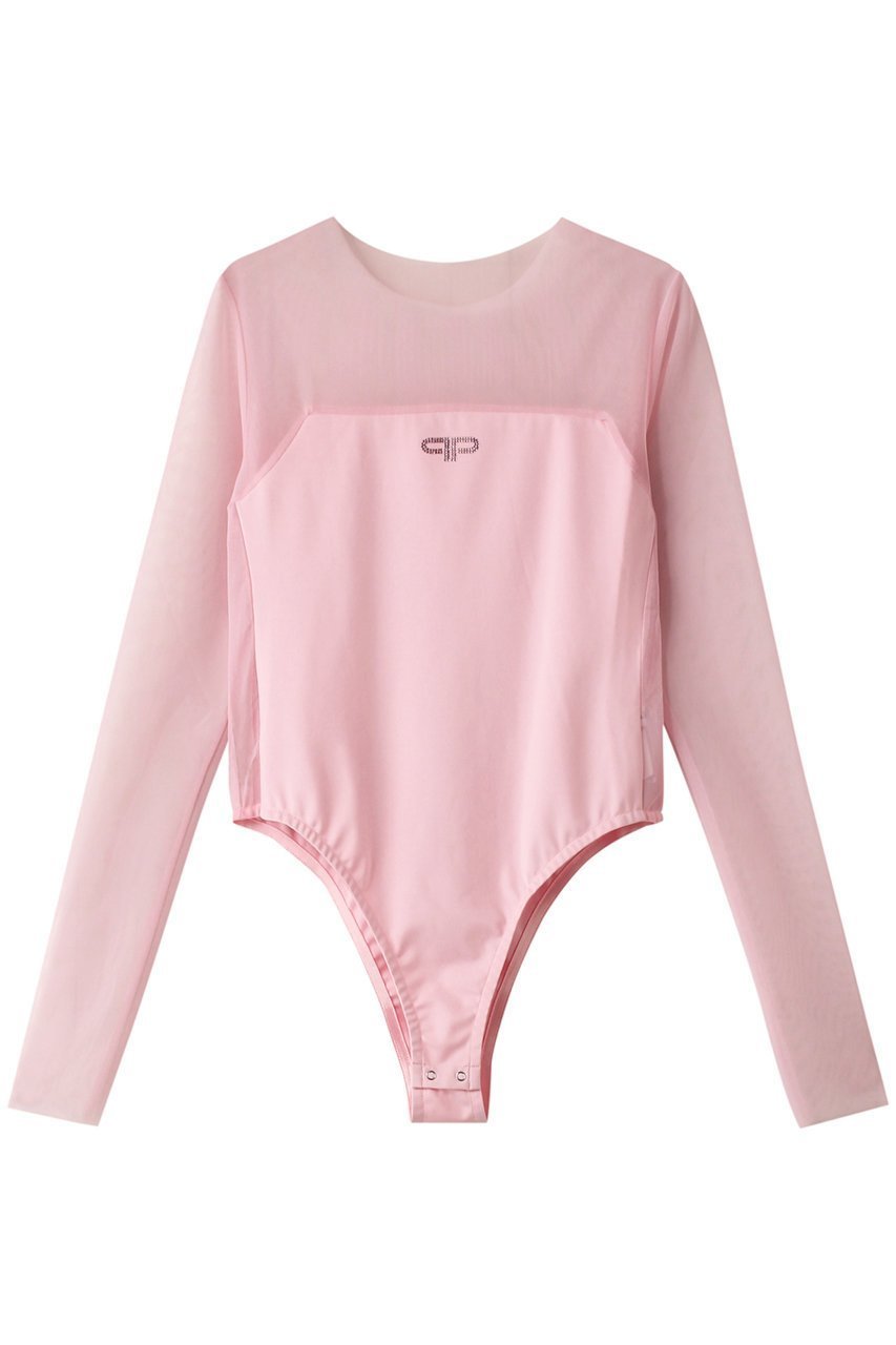【プランク プロジェクト/PRANK PROJECT】のシアートリムボディースーツ / Sheer Trim Bodysuit インテリア・キッズ・メンズ・レディースファッション・服の通販 founy(ファニー) 　ファッション　Fashion　レディースファッション　Fashion for Women　トップス・カットソー　Cut & Sew Tops　シャツ・ブラウス・オフィスカジュアル　Elegant Blouses & Button-Ups　ロングTシャツ・Tシャツ　Longline T-Shirts & Tees　カットソー・ベーシックTシャツ　Cut-and-Sewn Tops / Stretch Tees & Basics　インナー　Innerwear　ストーン　Stone, Gem-Like　スリーブ　Sleeve, Long Sleeve / Short Sleeve　ドッキング　Docking, Mixed Material　フロント　Front, Front Design　ロング　Long, Long-Length　PNK(ピンク)|ID: prp329100004607966 ipo3291000000032916444
