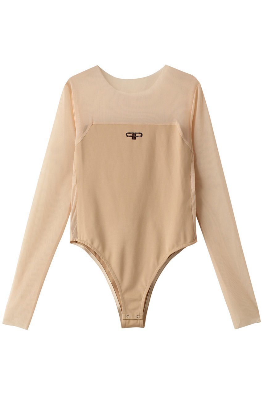 【プランク プロジェクト/PRANK PROJECT】のシアートリムボディースーツ / Sheer Trim Bodysuit インテリア・キッズ・メンズ・レディースファッション・服の通販 founy(ファニー) 　ファッション　Fashion　レディースファッション　Fashion for Women　トップス・カットソー　Cut & Sew Tops　シャツ・ブラウス・オフィスカジュアル　Elegant Blouses & Button-Ups　ロングTシャツ・Tシャツ　Longline T-Shirts & Tees　カットソー・ベーシックTシャツ　Cut-and-Sewn Tops / Stretch Tees & Basics　インナー　Innerwear　ストーン　Stone, Gem-Like　スリーブ　Sleeve, Long Sleeve / Short Sleeve　ドッキング　Docking, Mixed Material　フロント　Front, Front Design　ロング　Long, Long-Length　BGE(ベージュ)|ID: prp329100004607966 ipo3291000000032916453
