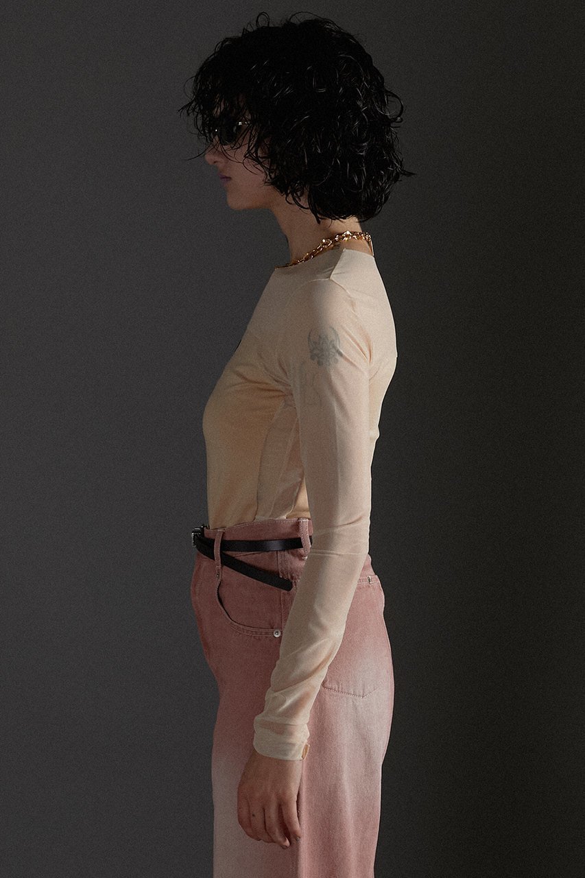 【プランク プロジェクト/PRANK PROJECT】のシアートリムボディースーツ / Sheer Trim Bodysuit 人気、トレンドファッション・服の通販 founy(ファニー) 　ファッション　Fashion　レディースファッション　Fashion for Women　トップス・カットソー　Cut & Sew Tops　シャツ・ブラウス・オフィスカジュアル　Elegant Blouses & Button-Ups　ロングTシャツ・Tシャツ　Longline T-Shirts & Tees　カットソー・ベーシックTシャツ　Cut-and-Sewn Tops / Stretch Tees & Basics　インナー　Innerwear　ストーン　Stone, Gem-Like　スリーブ　Sleeve, Long Sleeve / Short Sleeve　ドッキング　Docking, Mixed Material　フロント　Front, Front Design　ロング　Long, Long-Length　other-7|ID: prp329100004607966 ipo3291000000032916502