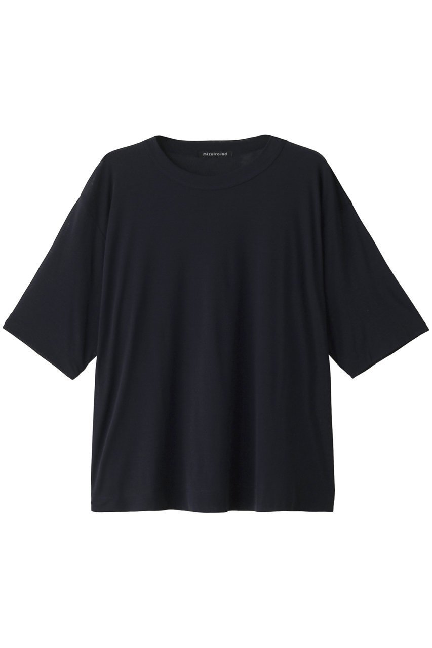 【ミズイロ インド/mizuiro ind】のgauze crew neck half slv T Tシャツ インテリア・キッズ・メンズ・レディースファッション・服の通販 founy(ファニー) 　ファッション　Fashion　レディースファッション　Fashion for Women　トップス・カットソー　Cut & Sew Tops　シャツ・ブラウス・オフィスカジュアル　Elegant Blouses & Button-Ups　ロングTシャツ・Tシャツ　Longline T-Shirts & Tees　カットソー・ベーシックTシャツ　Cut-and-Sewn Tops / Stretch Tees & Basics　シアー　Sheer, See-Through　ショート　Short, Short Length　シンプル　Simple, Minimal　スリーブ　Sleeve, Long Sleeve / Short Sleeve　ハーフ　Half, Half-Length　navy|ID: prp329100004607970 ipo3291000000032916694