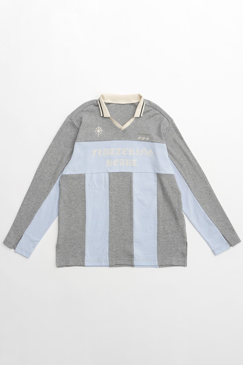 【メゾンスペシャル/MAISON SPECIAL】のFruttaring Heart Stripe Long Sleeve T-shirt/フルッタリングハートストライプロンTEE インテリア・キッズ・メンズ・レディースファッション・服の通販 founy(ファニー) 　ファッション　Fashion　レディースファッション　Fashion for Women　トップス・カットソー　Cut & Sew Tops　シャツ・ブラウス・オフィスカジュアル　Elegant Blouses & Button-Ups　ロングTシャツ・Tシャツ　Longline T-Shirts & Tees　カットソー・ベーシックTシャツ　Cut-and-Sewn Tops / Stretch Tees & Basics　クラシカル　Classical, Vintage-Inspired　グラフィック　Graphic, Graphic Design　スリーブ　Sleeve, Long Sleeve / Short Sleeve　ミックス　Mix, Mixed Style　ロング　Long, Long-Length　鹿の子　Piqué, Kanoko Fabric　GRY(グレー)|ID: prp329100004607972 ipo3291000000032916811