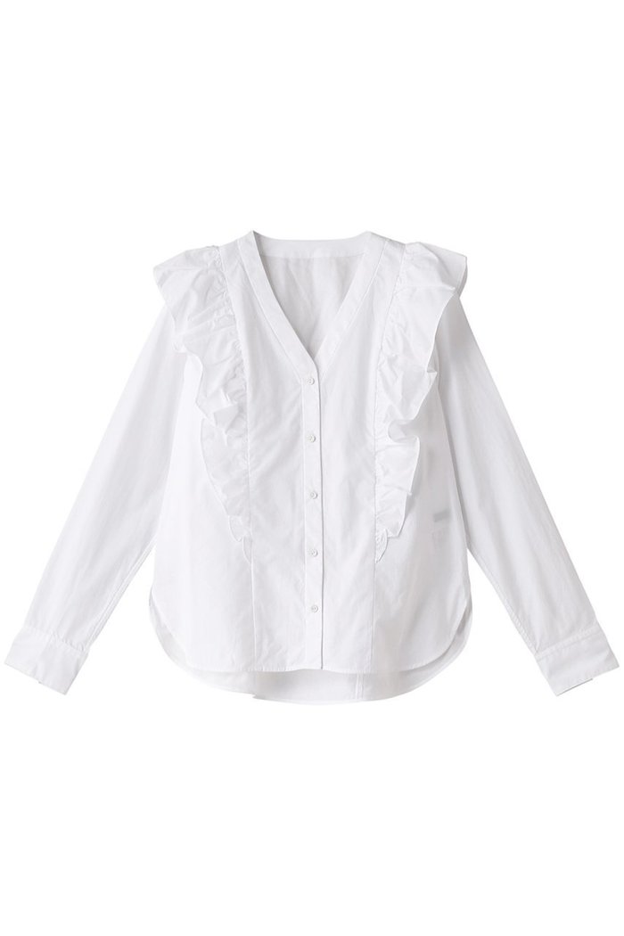 【マルティニーク/martinique】のVネックフリルブラウス インテリア・キッズ・メンズ・レディースファッション・服の通販 founy(ファニー) https://founy.com/ ファッション Fashion レディースファッション Fashion for Women トップス・カットソー Cut & Sew Tops シャツ・ブラウス・オフィスカジュアル Elegant Blouses & Button-Ups Vネックトップス V-Neck Tops / V-Cut Neckline Shirts スリーブ Sleeve, Long Sleeve / Short Sleeve フリル Frill, Ruffle ロング Long, Long-Length |ID: prp329100004607978 ipo3291000000032917046