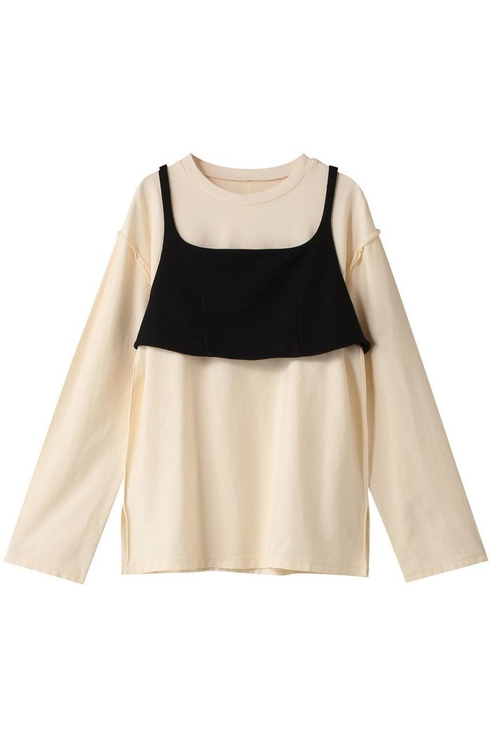 【メゾンスペシャル/MAISON SPECIAL】のBustier Combination Big Size T-shirt/ビスチェコンビビッグTEE インテリア・キッズ・メンズ・レディースファッション・服の通販 founy(ファニー) https://founy.com/ ファッション Fashion レディースファッション Fashion for Women トップス・カットソー Cut & Sew Tops シャツ・ブラウス・オフィスカジュアル Elegant Blouses & Button-Ups ロングTシャツ・Tシャツ Longline T-Shirts & Tees カットソー・ベーシックTシャツ Cut-and-Sewn Tops / Stretch Tees & Basics ビスチェ Bustiers & Corset Tops / Layered Bustier Style カットソー Cut and Sewn Top シンプル Simple, Minimal ストレッチ Stretch, Stretchy Fabric スリーブ Sleeve, Long Sleeve / Short Sleeve バランス Balance, Style Balance リネン Linen, Linen Fabric ロング Long, Long-Length |ID: prp329100004607996 ipo3291000000032917742