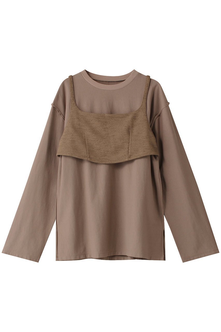 【メゾンスペシャル/MAISON SPECIAL】のBustier Combination Big Size T-shirt/ビスチェコンビビッグTEE インテリア・キッズ・メンズ・レディースファッション・服の通販 founy(ファニー) 　ファッション　Fashion　レディースファッション　Fashion for Women　トップス・カットソー　Cut & Sew Tops　シャツ・ブラウス・オフィスカジュアル　Elegant Blouses & Button-Ups　ロングTシャツ・Tシャツ　Longline T-Shirts & Tees　カットソー・ベーシックTシャツ　Cut-and-Sewn Tops / Stretch Tees & Basics　ビスチェ　Bustiers & Corset Tops / Layered Bustier Style　カットソー　Cut and Sewn Top　シンプル　Simple, Minimal　ストレッチ　Stretch, Stretchy Fabric　スリーブ　Sleeve, Long Sleeve / Short Sleeve　バランス　Balance, Style Balance　リネン　Linen, Linen Fabric　ロング　Long, Long-Length　MOC(モカ)|ID: prp329100004607996 ipo3291000000032917775