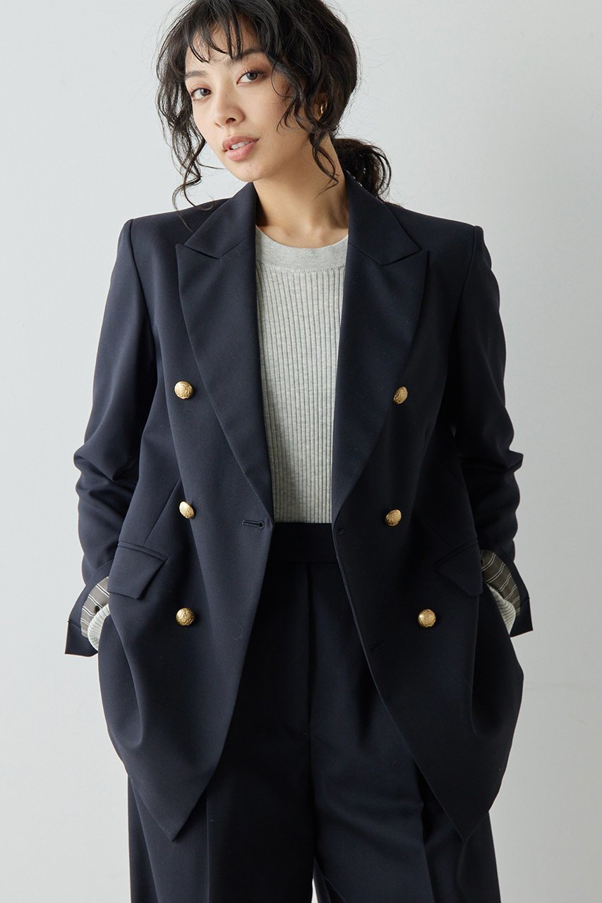 【ウィムガゼット/Whim Gazette】のダブルジャケット 人気、トレンドファッション・服の通販 founy(ファニー) 　ファッション　Fashion　レディースファッション　Fashion for Women　アウター　Coat / Outerwear Collection　レディースジャケット・軽アウター　Jackets　おすすめ　Recommended / Our Picks　クラシカル　Classical, Vintage-Inspired　ジャケット　Jacket, Outerwear　ストライプ　Stripe, Striped Pattern　セットアップ　Set-Up, Coordinated Outfit　ダブル　Double, Double-Breasted　チェック　Check, Plaid, Tartan　定番　Standard, Basic Item　無地　Plain, Solid Color　 other-1|ID: prp329100004608031 ipo3291000000032918643