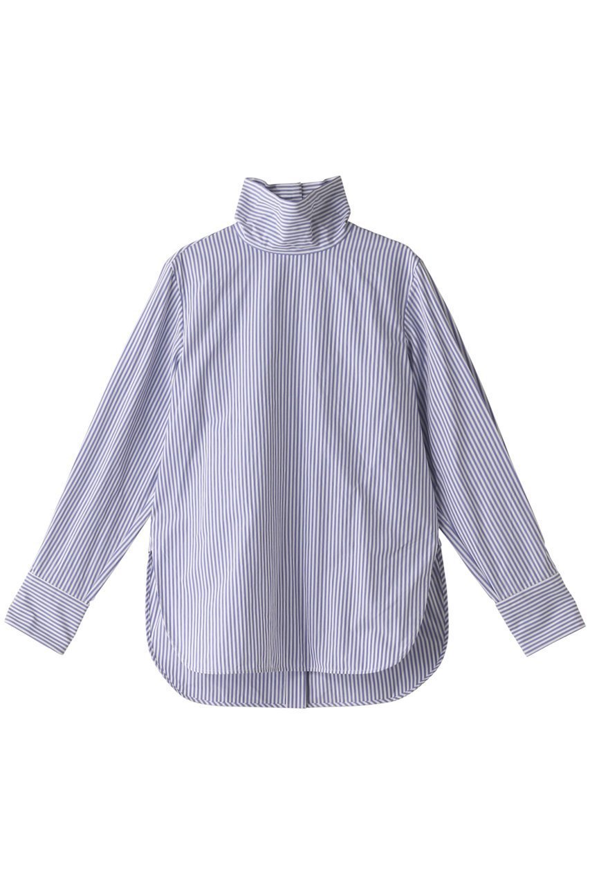 【マルティニーク/martinique】のハイネックブラウス インテリア・キッズ・メンズ・レディースファッション・服の通販 founy(ファニー) 　ファッション　Fashion　レディースファッション　Fashion for Women　トップス・カットソー　Cut & Sew Tops　シャツ・ブラウス・オフィスカジュアル　Elegant Blouses & Button-Ups　シンプル　Simple, Minimal　スリット　Slit, Slit Detail　スリーブ　Sleeve, Long Sleeve / Short Sleeve　トレンド　Trend, Trending Now　ハイネック　High Neck, Mock Neck　ベスト　Vest, Waistcoat　ロング　Long, Long-Length　ストライプ|ID: prp329100004608032 ipo3291000000032918711