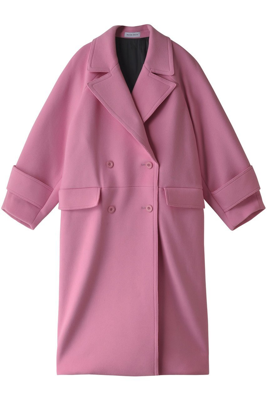 【メゾンスペシャル/MAISON SPECIAL】のSuper140 Melton Double Coat/スーパー140メルトンダブルコート インテリア・キッズ・メンズ・レディースファッション・服の通販 founy(ファニー) 　ファッション　Fashion　レディースファッション　Fashion for Women　アウター　Coat / Outerwear Collection　コート・ロングコート・ピーコート　Long Coats, Peacoats & More　クラシック　Classic, Timeless Style　スリーブ　Sleeve, Long Sleeve / Short Sleeve　ダブル　Double, Double-Breasted　フラップ　Flap, Flap Pocket　ポケット　Pocket, Pocket Detail　メルトン　Melton, Heavy Wool　ロング　Long, Long-Length　冬　Winter / This Winter　エレガント 上品　Elegant　PNK(ピンク)|ID: prp329100004608033 ipo3291000000032918750