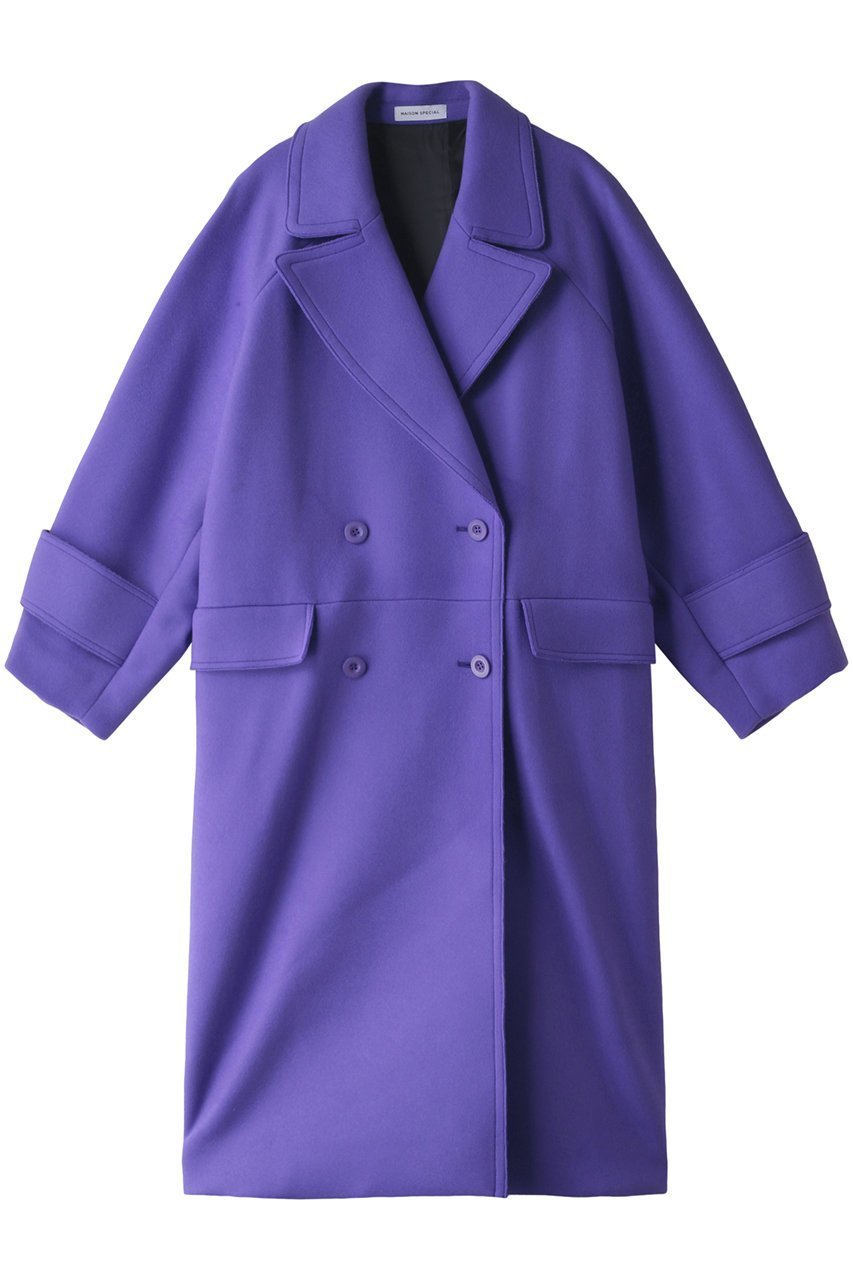 【メゾンスペシャル/MAISON SPECIAL】のSuper140 Melton Double Coat/スーパー140メルトンダブルコート インテリア・キッズ・メンズ・レディースファッション・服の通販 founy(ファニー) 　ファッション　Fashion　レディースファッション　Fashion for Women　アウター　Coat / Outerwear Collection　コート・ロングコート・ピーコート　Long Coats, Peacoats & More　クラシック　Classic, Timeless Style　スリーブ　Sleeve, Long Sleeve / Short Sleeve　ダブル　Double, Double-Breasted　フラップ　Flap, Flap Pocket　ポケット　Pocket, Pocket Detail　メルトン　Melton, Heavy Wool　ロング　Long, Long-Length　冬　Winter / This Winter　エレガント 上品　Elegant　PPL(パープル)|ID: prp329100004608033 ipo3291000000032918772
