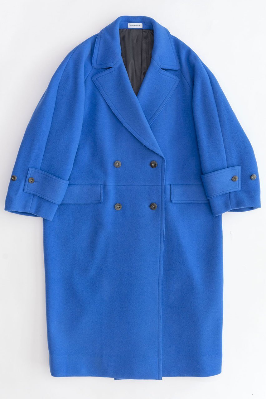 【メゾンスペシャル/MAISON SPECIAL】のSuper140 Melton Double Coat/スーパー140メルトンダブルコート インテリア・キッズ・メンズ・レディースファッション・服の通販 founy(ファニー) 　ファッション　Fashion　レディースファッション　Fashion for Women　アウター　Coat / Outerwear Collection　コート・ロングコート・ピーコート　Long Coats, Peacoats & More　クラシック　Classic, Timeless Style　スリーブ　Sleeve, Long Sleeve / Short Sleeve　ダブル　Double, Double-Breasted　フラップ　Flap, Flap Pocket　ポケット　Pocket, Pocket Detail　メルトン　Melton, Heavy Wool　ロング　Long, Long-Length　冬　Winter / This Winter　エレガント 上品　Elegant　BLU(ブルー)|ID: prp329100004608033 ipo3291000000032918796
