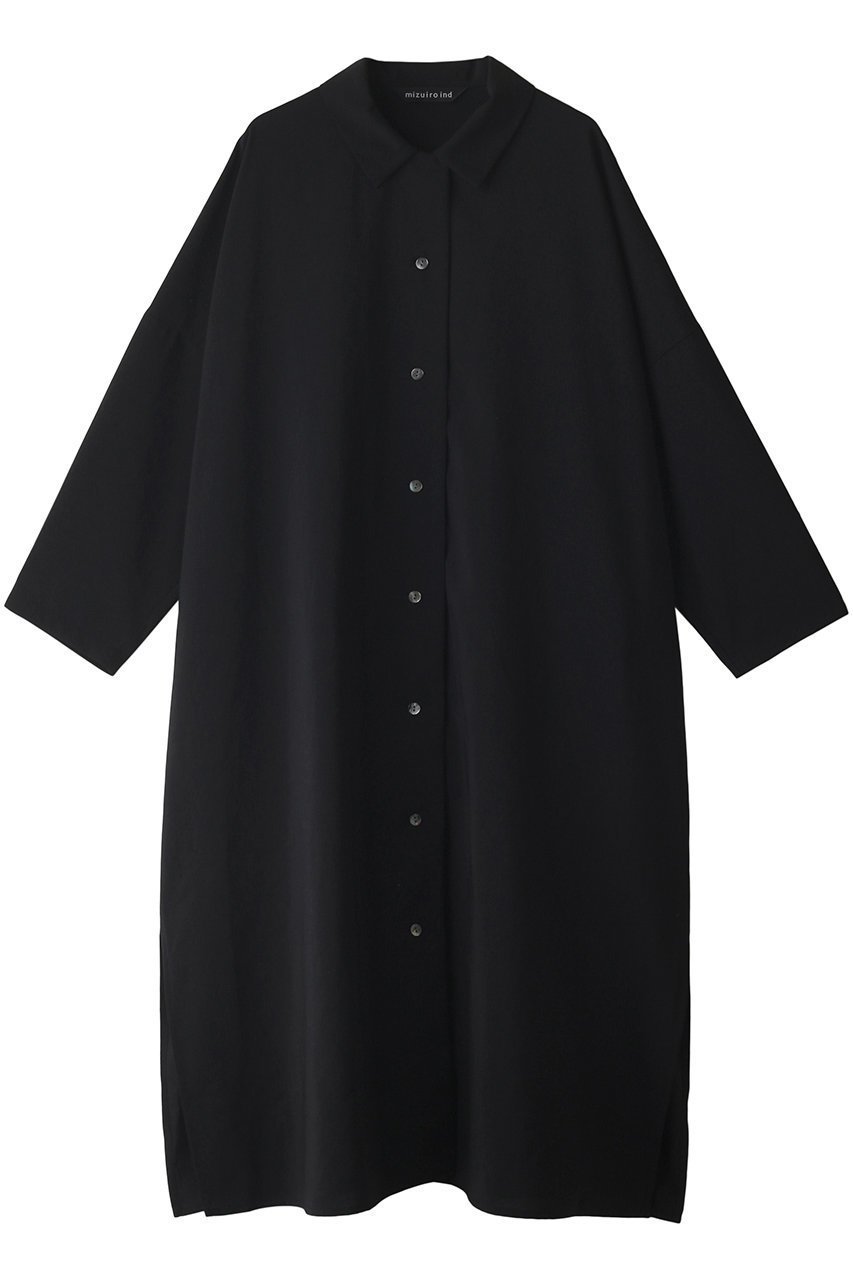 【ミズイロ インド/mizuiro ind】のwide shirt collar CT コート インテリア・キッズ・メンズ・レディースファッション・服の通販 founy(ファニー) 　ファッション　Fashion　レディースファッション　Fashion for Women　アウター　Coat / Outerwear Collection　コート・ロングコート・ピーコート　Long Coats, Peacoats & More　おすすめ　Recommended / Our Picks　シアー　Sheer, See-Through　シンプル　Simple, Minimal　スリット　Slit, Slit Detail　ロング　Long, Long-Length　ブラック|ID: prp329100004608045 ipo3291000000032919169