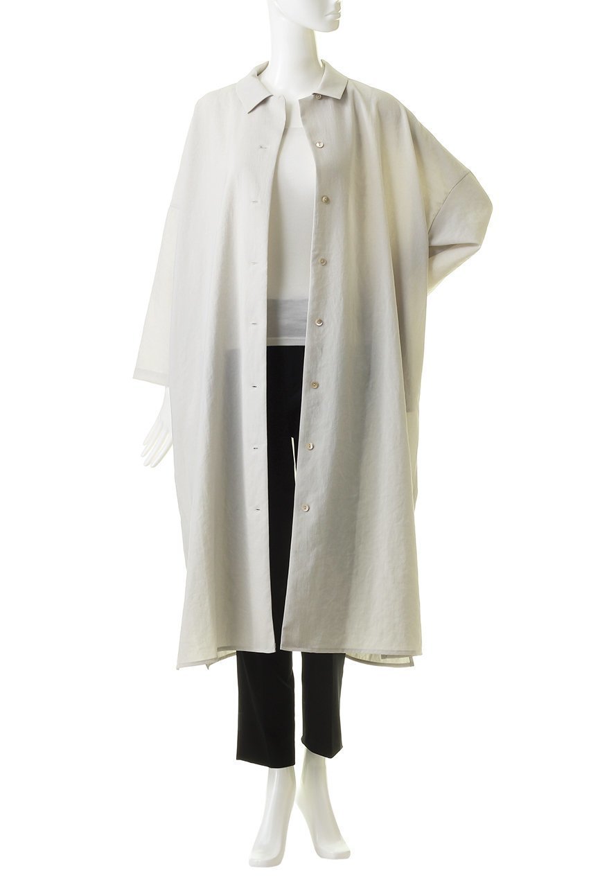 【ミズイロ インド/mizuiro ind】のwide shirt collar CT コート 人気、トレンドファッション・服の通販 founy(ファニー) 　ファッション　Fashion　レディースファッション　Fashion for Women　アウター　Coat / Outerwear Collection　コート・ロングコート・ピーコート　Long Coats, Peacoats & More　おすすめ　Recommended / Our Picks　シアー　Sheer, See-Through　シンプル　Simple, Minimal　スリット　Slit, Slit Detail　ロング　Long, Long-Length　other-7|ID: prp329100004608045 ipo3291000000032919227