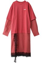 【プランク プロジェクト/PRANK PROJECT】のダメージTレイヤードシャツワンピース / Damaged Tee Layered Shirt One Piece RED(レッド)|ID: prp329100004608050 ipo3291000000032919611
