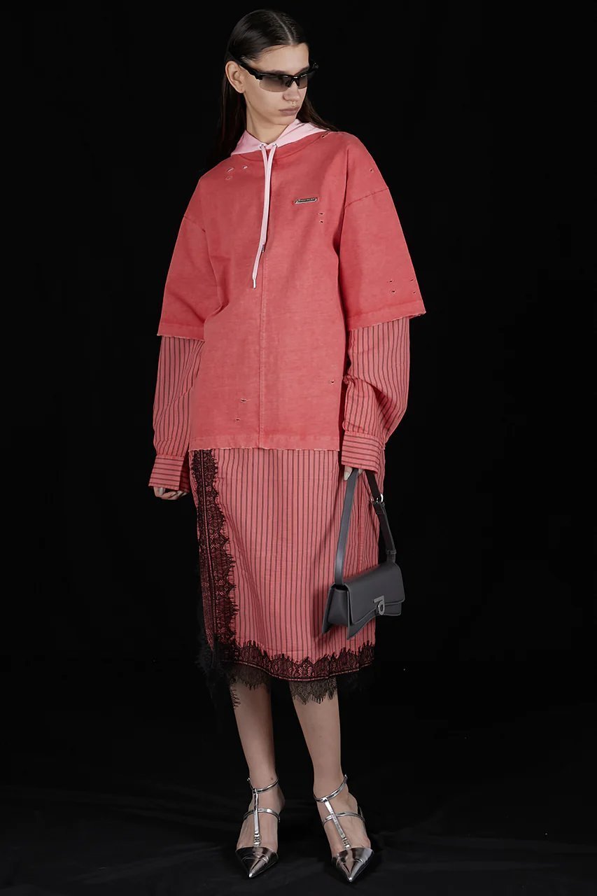 【プランク プロジェクト/PRANK PROJECT】のダメージTレイヤードシャツワンピース / Damaged Tee Layered Shirt One Piece 人気、トレンドファッション・服の通販 founy(ファニー) 　ファッション　Fashion　レディースファッション　Fashion for Women　ワンピース　Dresses　シャツワンピース / 1枚で着映えコーデ　Shirt Dresses　チュニック　Tunic Tops & Dresses　カットソー　Cut and Sewn Top　ストライプ　Stripe, Striped Pattern　ダメージ　Distressed, Destroyed　チュニック　Tunic, Long Top　ドッキング　Docking, Mixed Material　レース　Lace, Lace Fabric　ロング　Long, Long-Length　ヴィンテージ　Vintage Style　エレガント 上品　Elegant　other-7|ID: prp329100004608050 ipo3291000000032919668