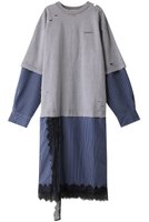 【プランク プロジェクト/PRANK PROJECT】のダメージTレイヤードシャツワンピース / Damaged Tee Layered Shirt One Piece 人気、トレンドファッション・服の通販 founy(ファニー) ファッション Fashion レディースファッション Fashion for Women ワンピース Dresses シャツワンピース / 1枚で着映えコーデ Shirt Dresses チュニック Tunic Tops & Dresses カットソー Cut and Sewn Top ストライプ Stripe, Striped Pattern ダメージ Distressed, Destroyed チュニック Tunic, Long Top ドッキング Docking, Mixed Material レース Lace, Lace Fabric ロング Long, Long-Length ヴィンテージ Vintage Style エレガント 上品 Elegant |ID:prp329100004608050