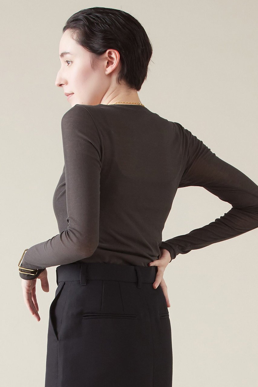 【マルティニーク/martinique】のガーゼフライスロンT 人気、トレンドファッション・服の通販 founy(ファニー) 　ファッション　Fashion　レディースファッション　Fashion for Women　トップス・カットソー　Cut & Sew Tops　シャツ・ブラウス・オフィスカジュアル　Elegant Blouses & Button-Ups　ロングTシャツ・Tシャツ　Longline T-Shirts & Tees　カットソー・ベーシックTシャツ　Cut-and-Sewn Tops / Stretch Tees & Basics　おすすめ　Recommended / Our Picks　シアー　Sheer, See-Through　スリーブ　Sleeve, Long Sleeve / Short Sleeve　トレンド　Trend, Trending Now　ベーシック　Basic, Essential　ロング　Long, Long-Length　夏　Summer　other-3|ID: prp329100004608059 ipo3291000000032920061
