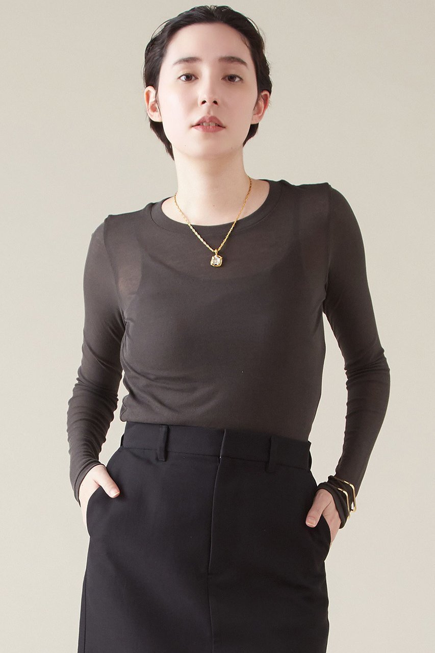 【マルティニーク/martinique】のガーゼフライスロンT 人気、トレンドファッション・服の通販 founy(ファニー) 　ファッション　Fashion　レディースファッション　Fashion for Women　トップス・カットソー　Cut & Sew Tops　シャツ・ブラウス・オフィスカジュアル　Elegant Blouses & Button-Ups　ロングTシャツ・Tシャツ　Longline T-Shirts & Tees　カットソー・ベーシックTシャツ　Cut-and-Sewn Tops / Stretch Tees & Basics　おすすめ　Recommended / Our Picks　シアー　Sheer, See-Through　スリーブ　Sleeve, Long Sleeve / Short Sleeve　トレンド　Trend, Trending Now　ベーシック　Basic, Essential　ロング　Long, Long-Length　夏　Summer　 other-1|ID: prp329100004608059 ipo3291000000033663261