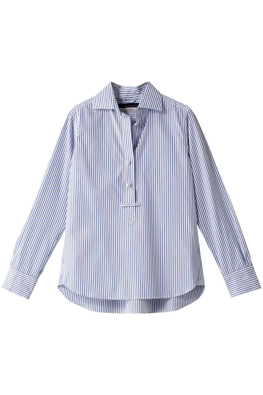 【マルティニーク/martinique】のパールスキッパーブラウス インテリア・キッズ・メンズ・レディースファッション・服の通販 founy(ファニー) 　ファッション　Fashion　レディースファッション　Fashion for Women　トップス・カットソー　Cut & Sew Tops　シャツ・ブラウス・オフィスカジュアル　Elegant Blouses & Button-Ups　ストライプ　Stripe, Striped Pattern　ストレッチ　Stretch, Stretchy Fabric　スリーブ　Sleeve, Long Sleeve / Short Sleeve　パール　Pearl, Pearl Accent　フェミニン　Feminine, Girly　ベーシック　Basic, Essential　ロング　Long, Long-Length　人気　Popular, Best Seller　定番　Standard, Basic Item　ストライプ|ID: prp329100004608076 ipo3291000000032920349