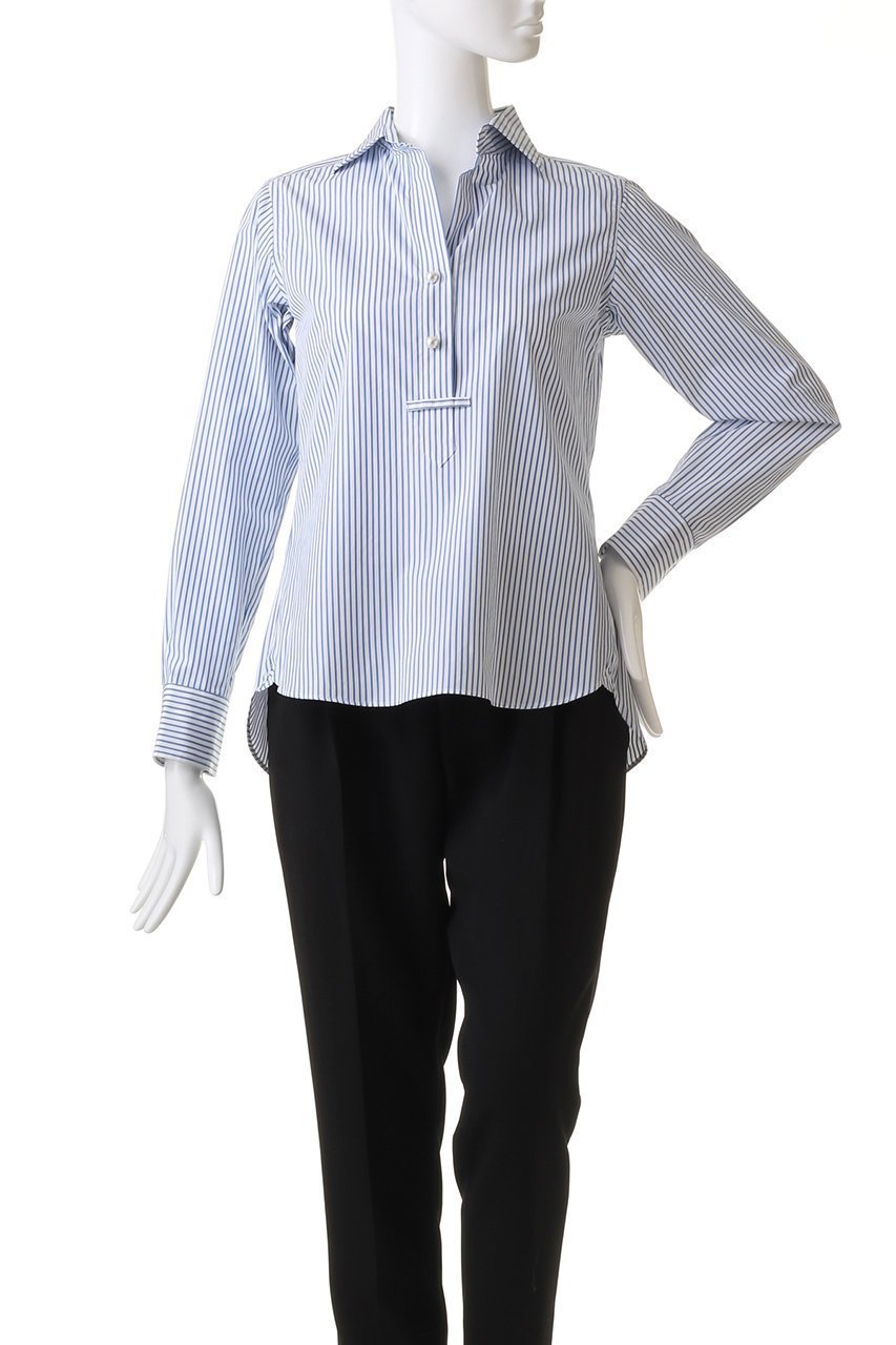 【マルティニーク/martinique】のパールスキッパーブラウス 人気、トレンドファッション・服の通販 founy(ファニー) 　ファッション　Fashion　レディースファッション　Fashion for Women　トップス・カットソー　Cut & Sew Tops　シャツ・ブラウス・オフィスカジュアル　Elegant Blouses & Button-Ups　ストライプ　Stripe, Striped Pattern　ストレッチ　Stretch, Stretchy Fabric　スリーブ　Sleeve, Long Sleeve / Short Sleeve　パール　Pearl, Pearl Accent　フェミニン　Feminine, Girly　ベーシック　Basic, Essential　ロング　Long, Long-Length　人気　Popular, Best Seller　定番　Standard, Basic Item　other-2|ID: prp329100004608076 ipo3291000000032920359