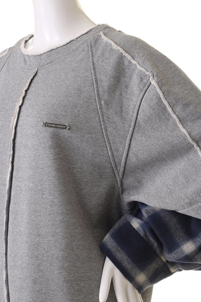 【プランク プロジェクト/PRANK PROJECT】のシャツレイヤードスウェット / Shirt Layered Sweatshirt 人気、トレンドファッション・服の通販 founy(ファニー) 　ファッション　Fashion　レディースファッション　Fashion for Women　トップス・カットソー　Cut & Sew Tops　シャツ・ブラウス・オフィスカジュアル　Elegant Blouses & Button-Ups　レディースパーカー・カジュアルフーディー　Casual Hoodies & Sweatshirts　ロングTシャツ・Tシャツ　Longline T-Shirts & Tees　スウェット・クルーネックトップス　Sweatshirts & Crewnecks / Relaxed Fit Sweat Tops　カットソー・ベーシックTシャツ　Cut-and-Sewn Tops / Stretch Tees & Basics　スウェット / スエット　Sweatshirt, Sweatwear　チェック　Check, Plaid, Tartan　other-5|ID: prp329100004608077 ipo3291000000032920482