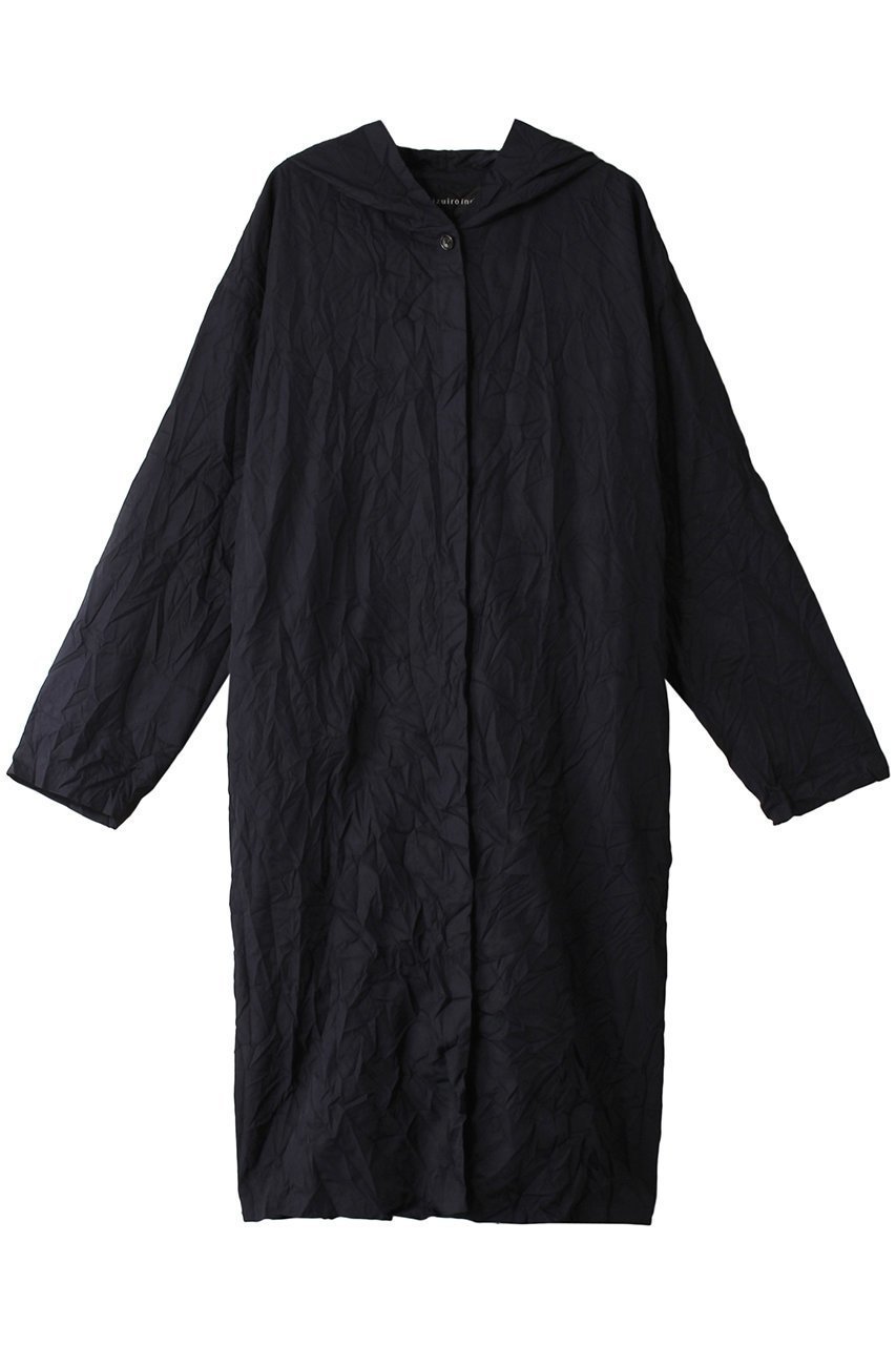 【ミズイロ インド/mizuiro ind】のwasher pleats hooded wide CT コート インテリア・キッズ・メンズ・レディースファッション・服の通販 founy(ファニー) 　ファッション　Fashion　レディースファッション　Fashion for Women　アウター　Coat / Outerwear Collection　コート・ロングコート・ピーコート　Long Coats, Peacoats & More　シンプル　Simple, Minimal　ベーシック　Basic, Essential　ロング　Long, Long-Length　ワッシャー　Washer, Crinkled Finish　navy|ID: prp329100004608078 ipo3291000000036015486