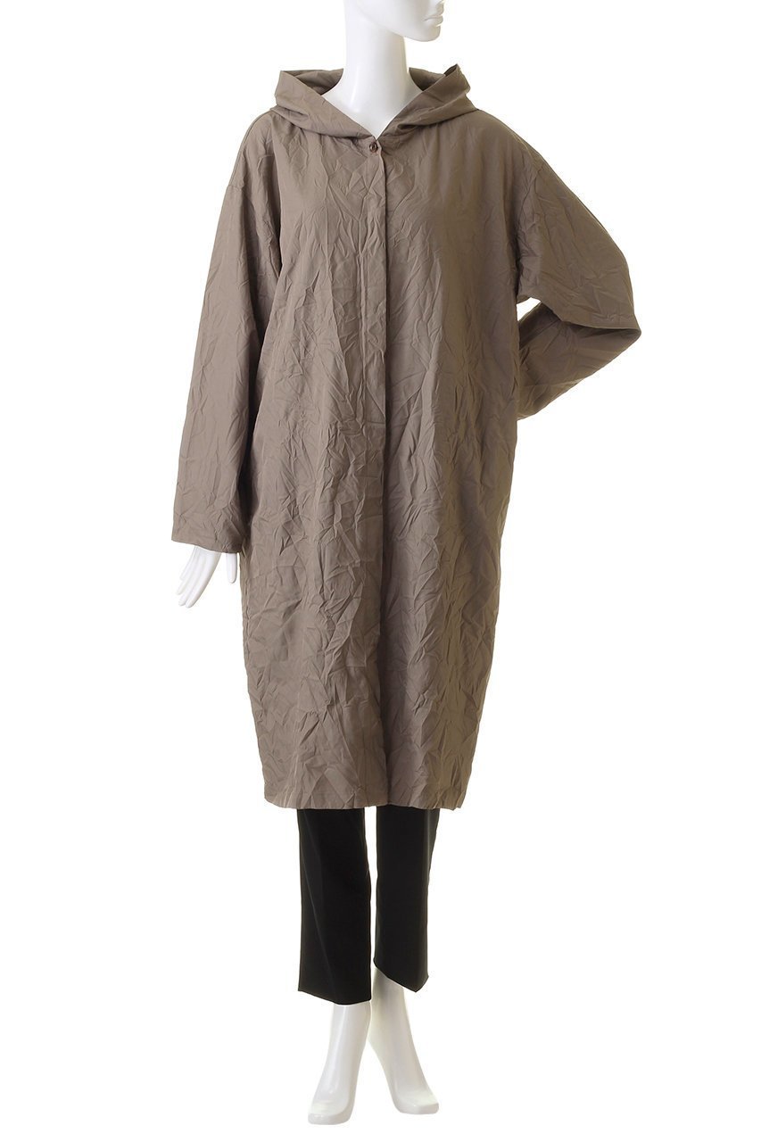【ミズイロ インド/mizuiro ind】のwasher pleats hooded wide CT コート 人気、トレンドファッション・服の通販 founy(ファニー) 　ファッション　Fashion　レディースファッション　Fashion for Women　アウター　Coat / Outerwear Collection　コート・ロングコート・ピーコート　Long Coats, Peacoats & More　シンプル　Simple, Minimal　ベーシック　Basic, Essential　ロング　Long, Long-Length　ワッシャー　Washer, Crinkled Finish　other-2|ID: prp329100004608078 ipo3291000000036015487
