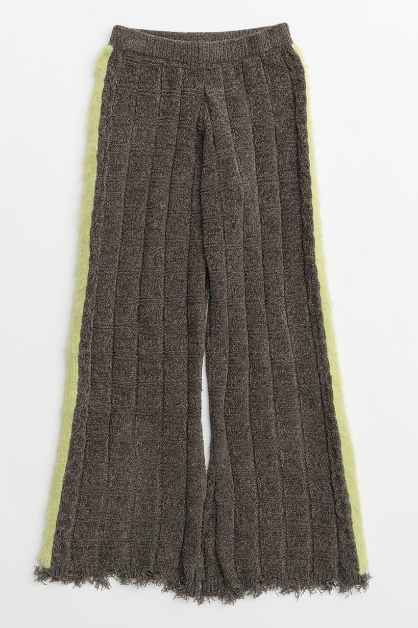 【メゾンスペシャル/MAISON SPECIAL】のKable Knitting Border Pants/ケーブルボーダーニットパンツ インテリア・キッズ・メンズ・レディースファッション・服の通販 founy(ファニー) 　ファッション　Fashion　レディースファッション　Fashion for Women　パンツ　Pants & Trousers　フレア　Flare, Flared　ルーズ　Loose, Oversized　KHK(カーキ)|ID: prp329100004608086 ipo3291000000032920691