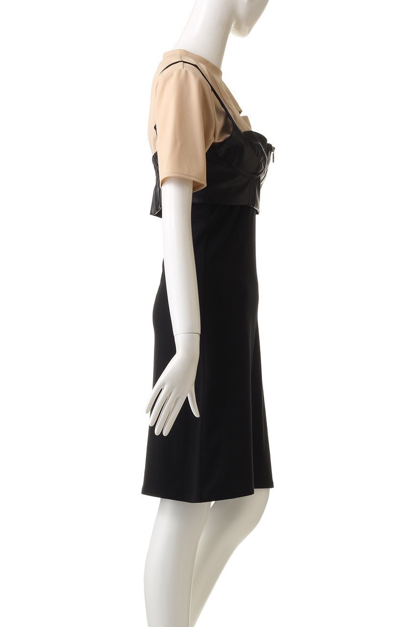 【プランク プロジェクト/PRANK PROJECT】のコルセットビスチェレイヤードTEE / Corset Bustiered Layered TEE 人気、トレンドファッション・服の通販 founy(ファニー) 　ファッション　Fashion　レディースファッション　Fashion for Women　トップス・カットソー　Cut & Sew Tops　シャツ・ブラウス・オフィスカジュアル　Elegant Blouses & Button-Ups　ロングTシャツ・Tシャツ　Longline T-Shirts & Tees　カットソー・ベーシックTシャツ　Cut-and-Sewn Tops / Stretch Tees & Basics　ビスチェ　Bustiers & Corset Tops / Layered Bustier Style　カッティング　Cutting Detail　カットソー　Cut and Sewn Top　ショート　Short, Short Length　シルバー　Silver, Metallic Silver　スリーブ　Sleeve, Long Sleeve / Short Sleeve　ビスチェ　Bustier, Corset Top　フェイクレザー　Faux Leather, PU Leather　other-3|ID: prp329100004608090 ipo3291000000032921009