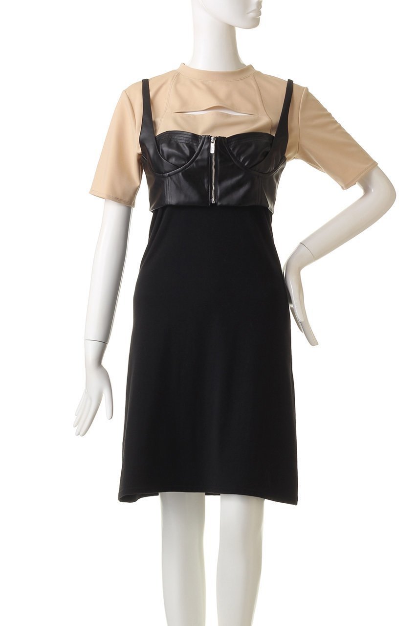 【プランク プロジェクト/PRANK PROJECT】のコルセットビスチェレイヤードTEE / Corset Bustiered Layered TEE 人気、トレンドファッション・服の通販 founy(ファニー) 　ファッション　Fashion　レディースファッション　Fashion for Women　トップス・カットソー　Cut & Sew Tops　シャツ・ブラウス・オフィスカジュアル　Elegant Blouses & Button-Ups　ロングTシャツ・Tシャツ　Longline T-Shirts & Tees　カットソー・ベーシックTシャツ　Cut-and-Sewn Tops / Stretch Tees & Basics　ビスチェ　Bustiers & Corset Tops / Layered Bustier Style　カッティング　Cutting Detail　カットソー　Cut and Sewn Top　ショート　Short, Short Length　シルバー　Silver, Metallic Silver　スリーブ　Sleeve, Long Sleeve / Short Sleeve　ビスチェ　Bustier, Corset Top　フェイクレザー　Faux Leather, PU Leather　other-2|ID: prp329100004608090 ipo3291000000036067576