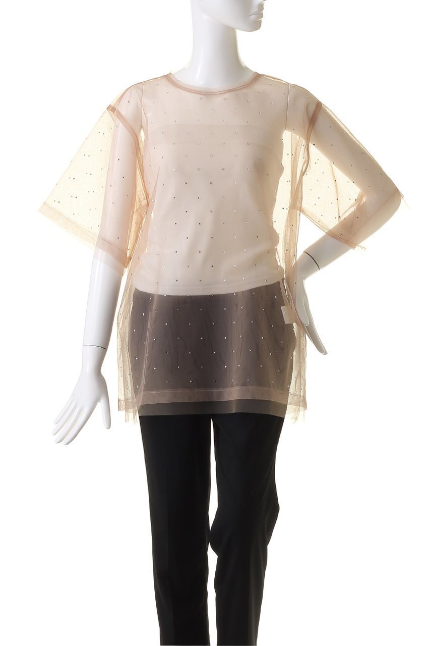 【メゾンスペシャル/MAISON SPECIAL】のGlitter Tulle Oversized T-shirt/キラキラチュールオーバーTシャツ 人気、トレンドファッション・服の通販 founy(ファニー) 　ファッション　Fashion　レディースファッション　Fashion for Women　トップス・カットソー　Cut & Sew Tops　シャツ・ブラウス・オフィスカジュアル　Elegant Blouses & Button-Ups　ロングTシャツ・Tシャツ　Longline T-Shirts & Tees　カットソー・ベーシックTシャツ　Cut-and-Sewn Tops / Stretch Tees & Basics　おすすめ　Recommended / Our Picks　キャミソール　Camisole, Spaghetti Strap Top　ショート　Short, Short Length　ストーン　Stone, Gem-Like　スリーブ　Sleeve, Long Sleeve / Short Sleeve　タンク　Tank Top, Sleeveless Top　チュール　Tulip, Tulip Motif　other-2|ID: prp329100004608102 ipo3291000000032921741