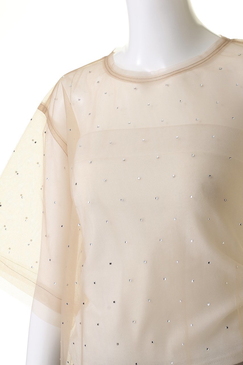 【メゾンスペシャル/MAISON SPECIAL】のGlitter Tulle Oversized T-shirt/キラキラチュールオーバーTシャツ 人気、トレンドファッション・服の通販 founy(ファニー) 　ファッション　Fashion　レディースファッション　Fashion for Women　トップス・カットソー　Cut & Sew Tops　シャツ・ブラウス・オフィスカジュアル　Elegant Blouses & Button-Ups　ロングTシャツ・Tシャツ　Longline T-Shirts & Tees　カットソー・ベーシックTシャツ　Cut-and-Sewn Tops / Stretch Tees & Basics　おすすめ　Recommended / Our Picks　キャミソール　Camisole, Spaghetti Strap Top　ショート　Short, Short Length　ストーン　Stone, Gem-Like　スリーブ　Sleeve, Long Sleeve / Short Sleeve　タンク　Tank Top, Sleeveless Top　チュール　Tulip, Tulip Motif　other-5|ID: prp329100004608102 ipo3291000000032921766