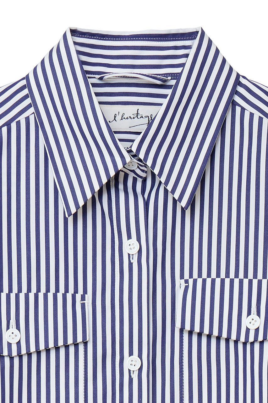 【マルティニーク/martinique】の【l heritage martinique】トマスメイソンブロードオフィサーシャツ 人気、トレンドファッション・服の通販 founy(ファニー) 　ファッション　Fashion　レディースファッション　Fashion for Women　トップス・カットソー　Cut & Sew Tops　シャツ・ブラウス・オフィスカジュアル　Elegant Blouses & Button-Ups　ヴィンテージ　Vintage Style　コンパクト　Compact, Small Size　スタンダード　Standard, Basic　スリット　Slit, Slit Detail　スリーブ　Sleeve, Long Sleeve / Short Sleeve　パッチ　Patch, Appliqué　ブロード　Broadcloth, Fine Cotton　ポケット　Pocket, Pocket Detail　ロング　Long, Long-Length　other-3|ID: prp329100004608104 ipo3291000000032922029