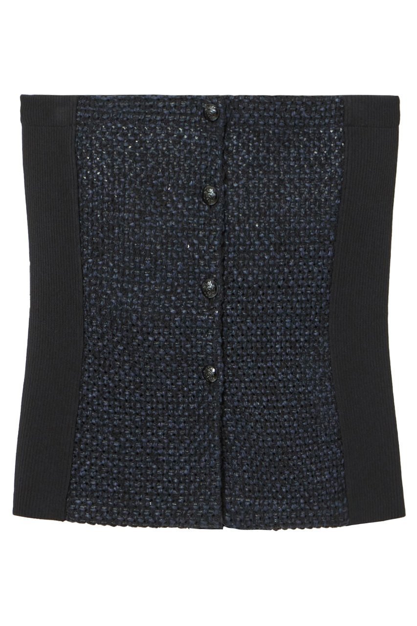 【アナイ/ANAYI】のカラミツイードチューブトップ インテリア・キッズ・メンズ・レディースファッション・服の通販 founy(ファニー) 　ファッション　Fashion　レディースファッション　Fashion for Women　アウター　Coat / Outerwear Collection　レディースジャケット・軽アウター　Jackets　おすすめ　Recommended / Our Picks　ジャケット　Jacket, Outerwear　スパンコール　Sequins, Sequin Embellishment　チューブ　Tube, Tube Top　ツイード　Twill, Twill Weave　トレンド　Trend, Trending Now　ビスチェ　Bustier, Corset Top　ブルゾン　Blouson, Bomber Jacket　ベスト　Vest, Waistcoat　メッシュ　Mesh, Net Fabric　エレガント 上品　Elegant　再入荷　Restock / Back in Stock　ネイビー|ID: prp329100004608112 ipo3291000000035053259